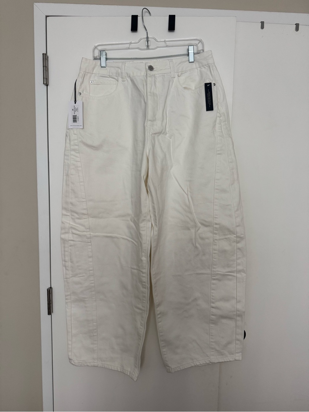 WeWoreWhat Cream Wide-Leg Cargo Pants